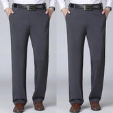 2Pcs M‘S Business Pants plus Size 40-52 95-155Kg Formal Work Long Pants Elastic Waist Suit Pants Casual Trousers